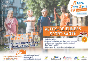 « Petits-déjeuners Sport-santé » à Toulon – REPORTÉ EN RAISON DES CONDITIONS MÉTÉOROLOGIQUES