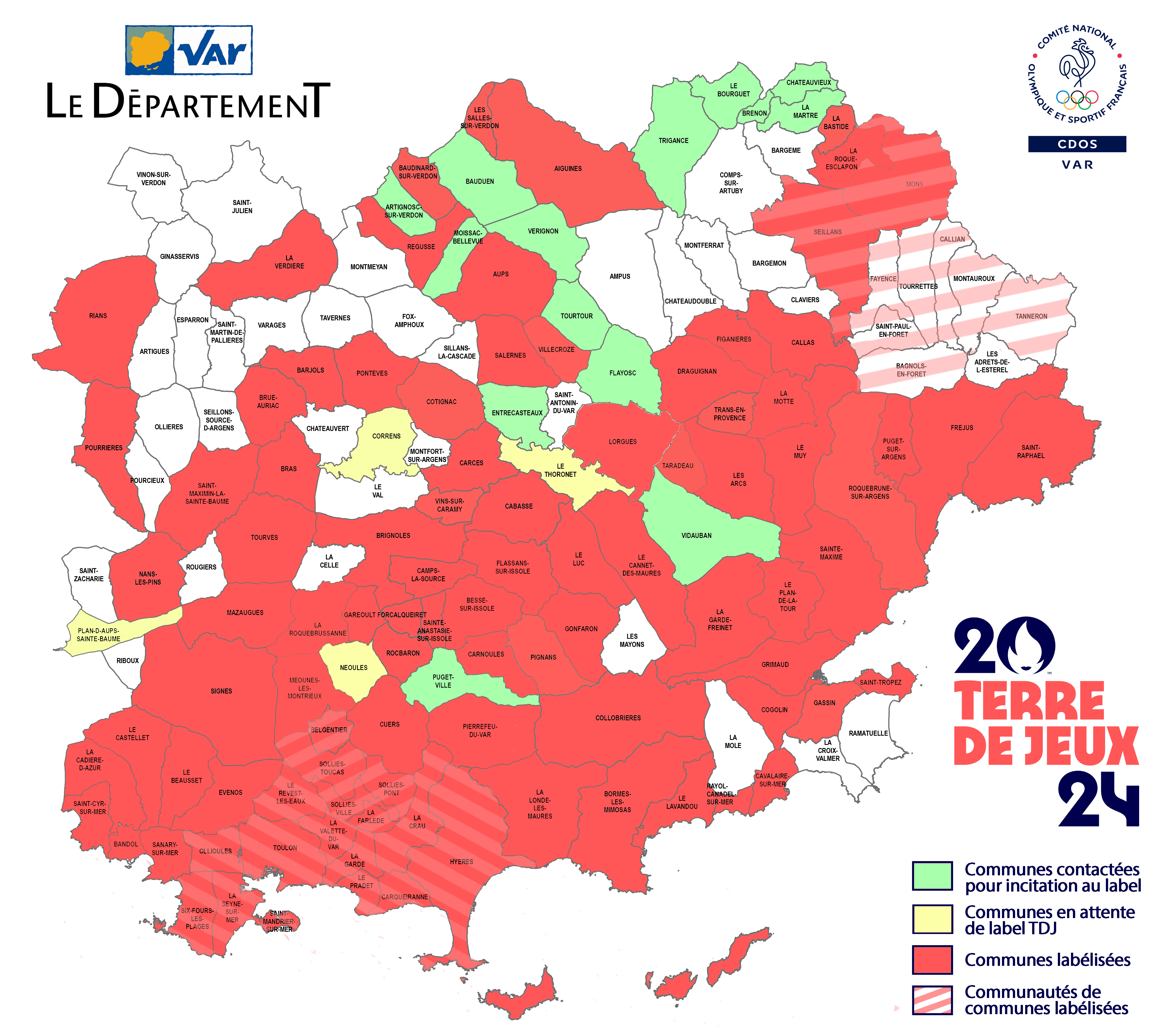 Pourrières obtient la 99ème labélisation « Terre de Jeux 2024 » du Var