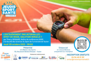 « Jeudis Sport Santé » de retour le 5 octobre à 18h avec une conférence sur l&rsquo;entraînement par intervalles !