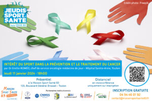 « Jeudis Sport Santé » du 11 janvier sur l&rsquo;intérêt du sport dans la prévention et le traitement du cancer