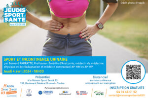 Jeudis Sport Santé » du 4 avril sur le sport et l&rsquo;incontinence urinaire